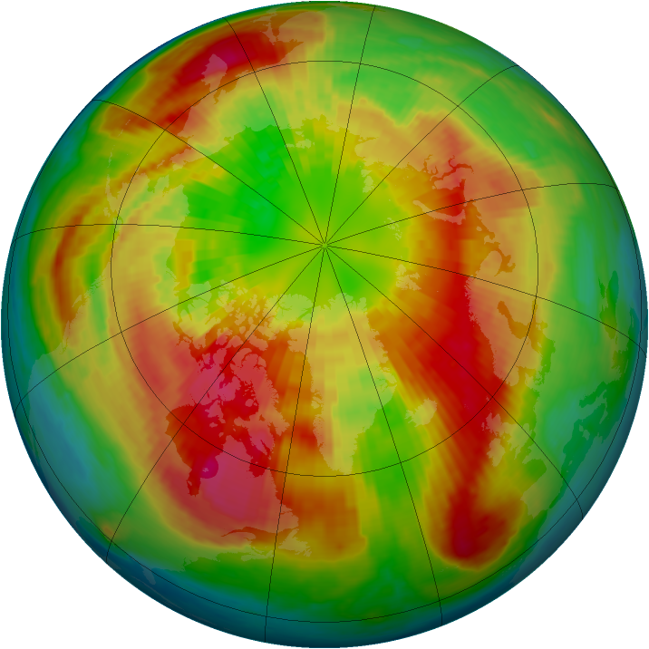 Arctic ozone map for 12 March 2002
